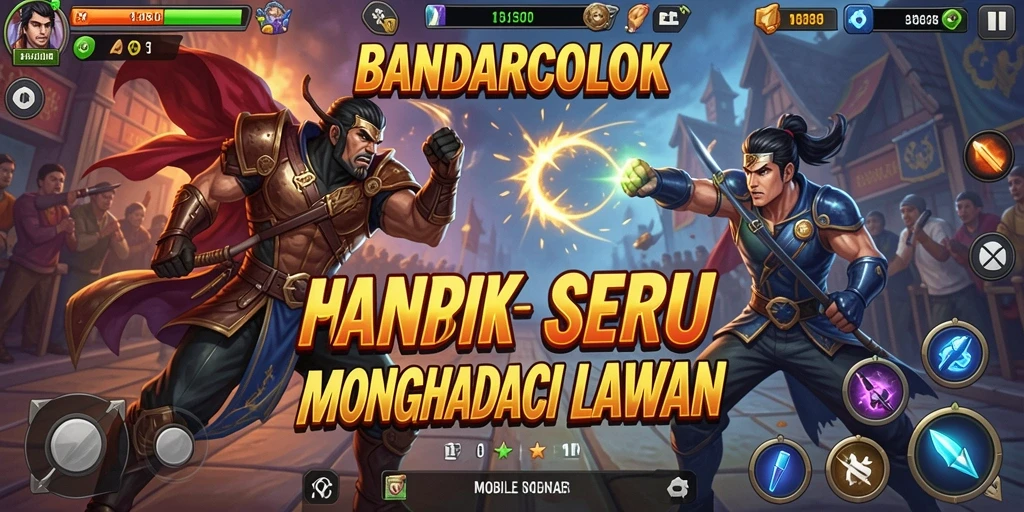 Tampak pertarungan sengit antara dua karakter dalam BANDARCOLOK.
