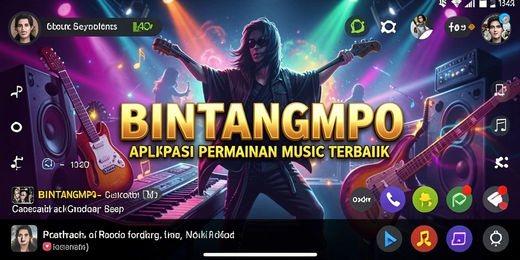 Screenshot gameplay BINTANGMPO yang menampilkan antarmuka permainan musik.