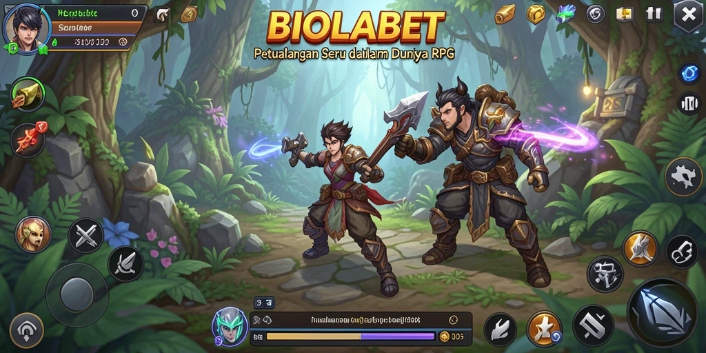 Tampilan gameplay seru dalam dunia RPG BIOLABET.