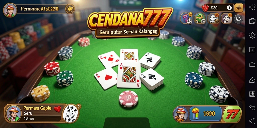 Tampilan antarmuka permainan Gaple yang menarik dan mudah digunakan.
