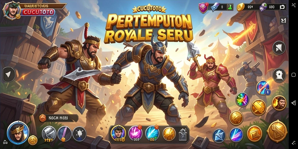 Tangkapan layar CUCUTOTO menampilkan aksi pertempuran intens di arena Battle Royale.