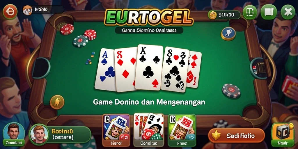 Tampilan gameplay seru dari EUROTOGEL, permainan Domino yang menarik.