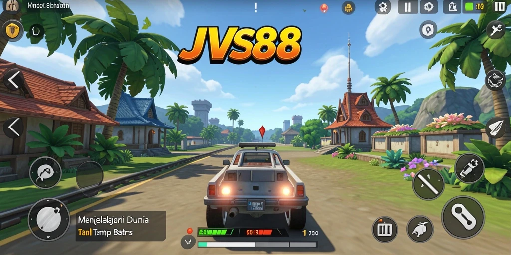 Screenshot JVS88 menampilkan petualangan seru di dunia terbuka.