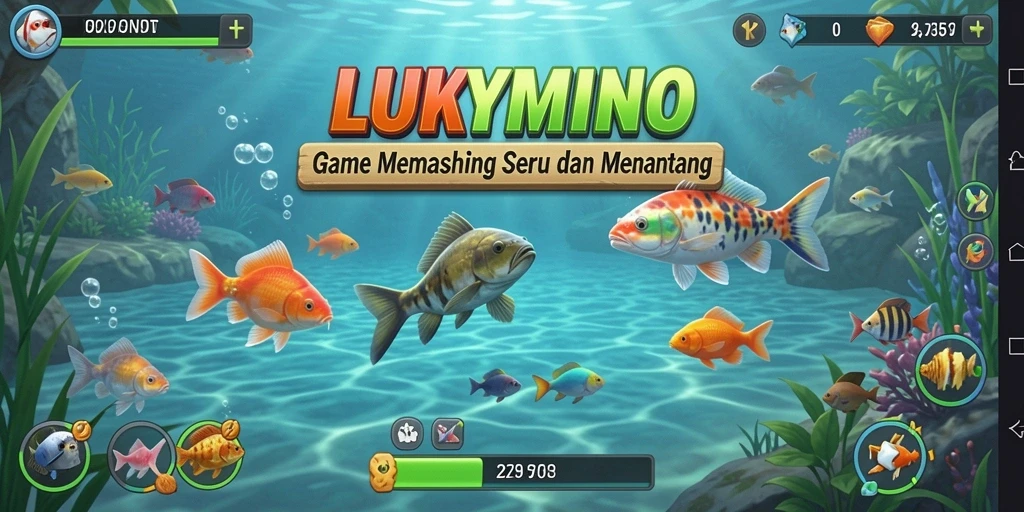 Tampilan gameplay fishing LUKYMINO yang menakjubkan.