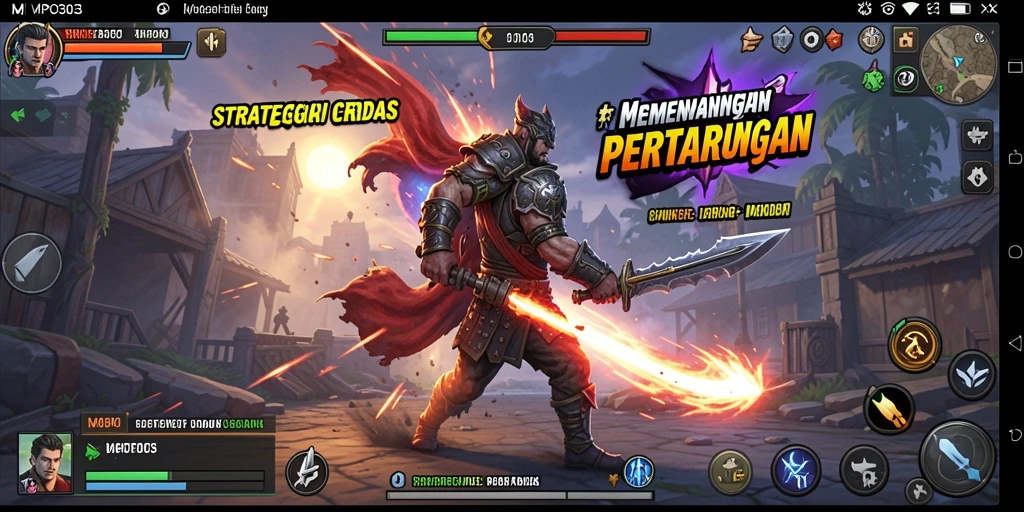 Screenshot MPO303 menampilkan pertempuran strategi yang intens dan dinamis.