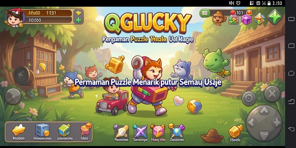 Tampilan gameplay seru dalam QGLUCKY dengan tantangan puzzle.
