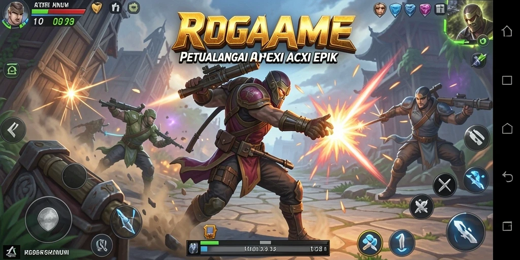 Tangkapan layar RPGAME menunjukkan aksi pertarungan yang mendebarkan dan grafis tinggi.