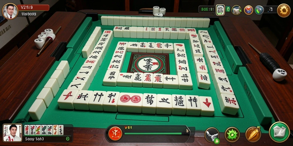 Tampilan screenshot V21 yang menampilkan gameplay Mahjong yang seru.