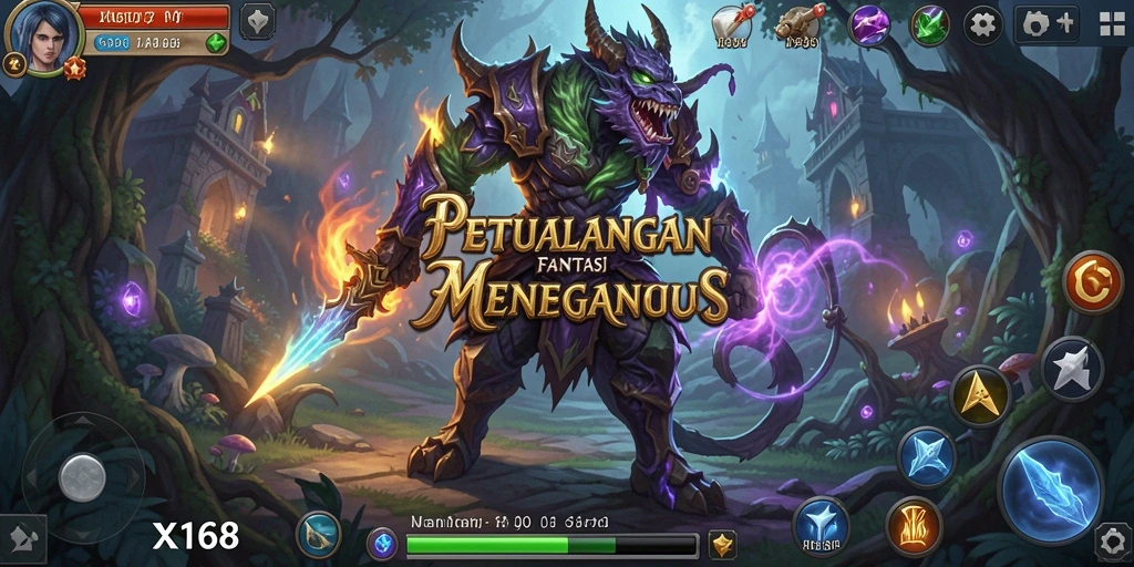 Tampilan gameplay X168 yang mendebarkan dan penuh aksi.